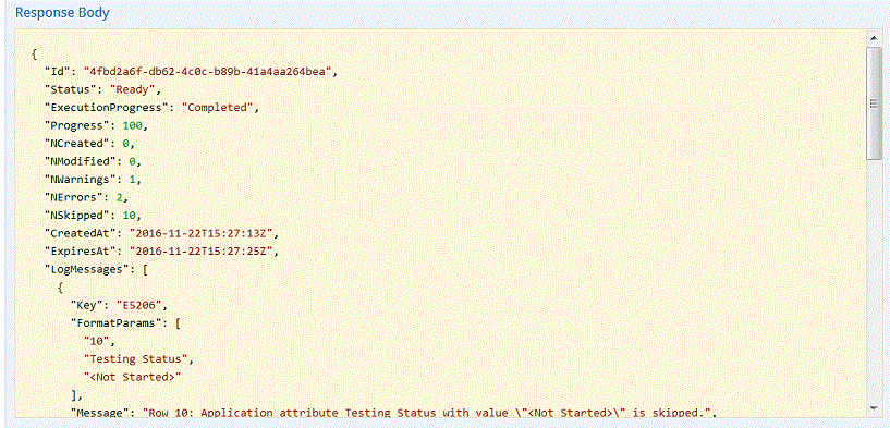成功したアプリケーションのインポート