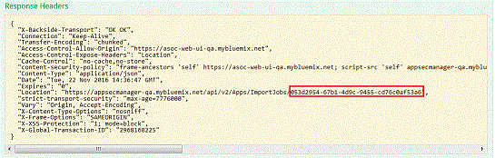 匯入應用程式的 JobID