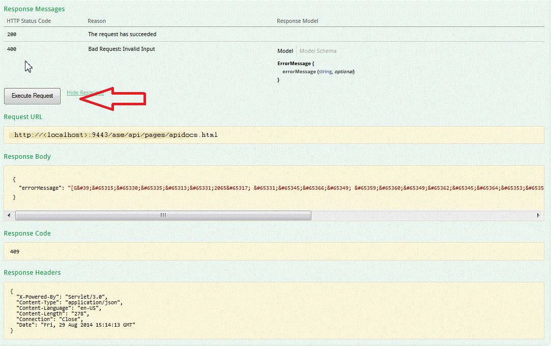 execute request and view response