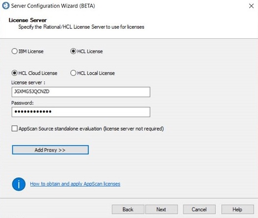 Assistant de configuration du serveur