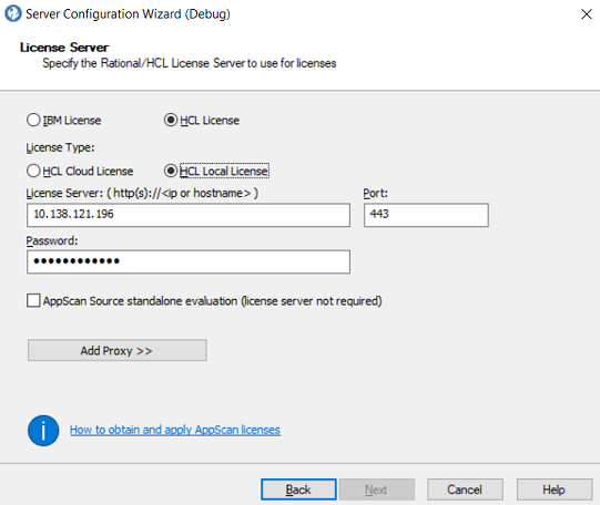 Assistant de configuration du serveur
