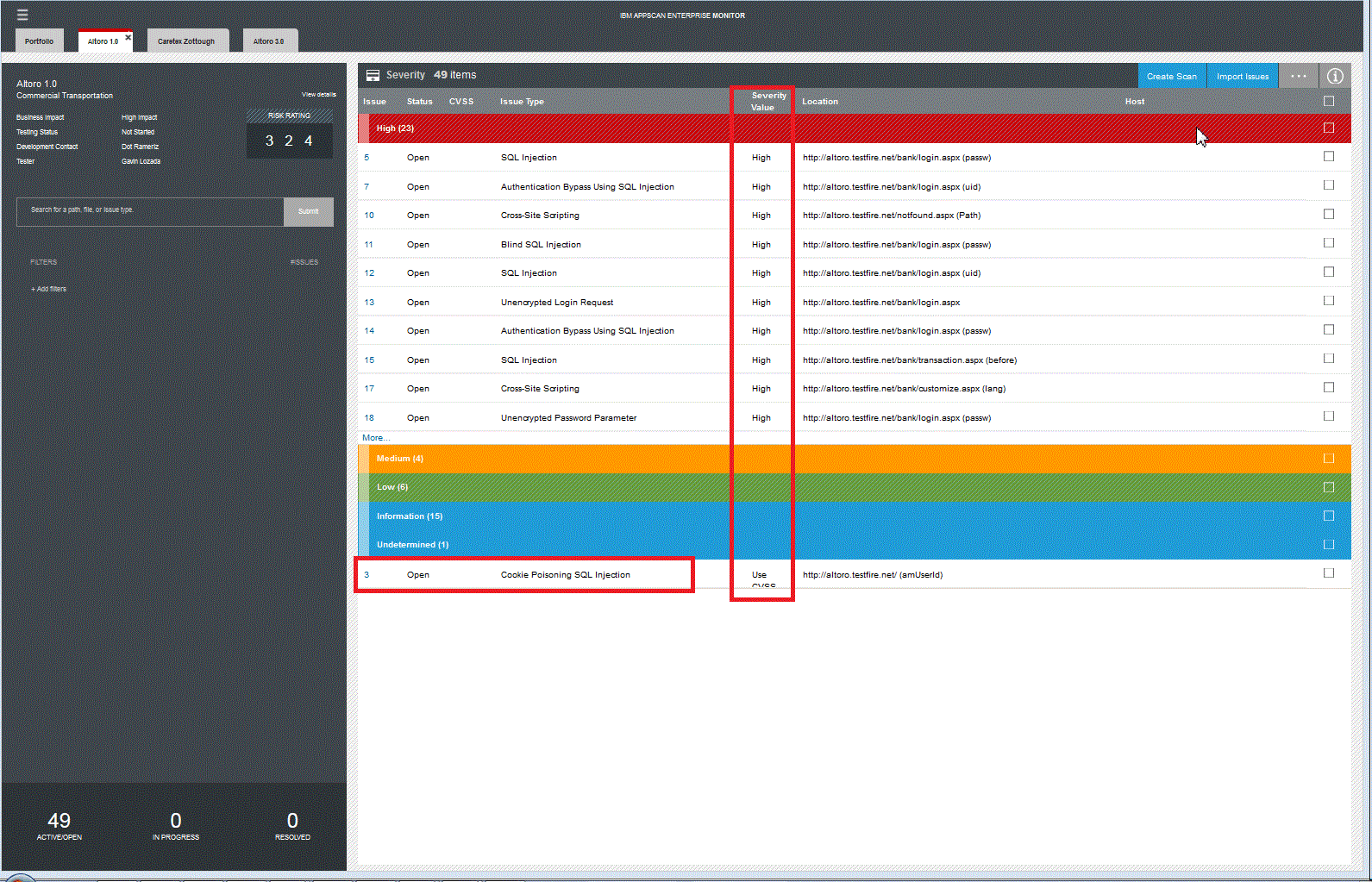 應用程式的已更新問題清單。