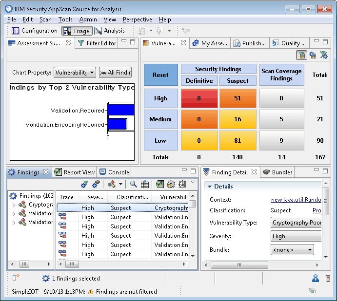 AppScan Source for Analysis workbench