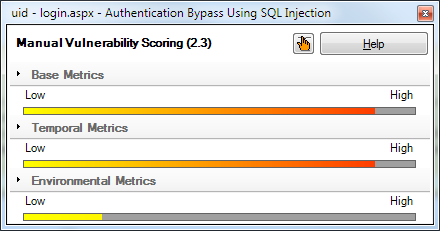 CVSS metrics for an issue