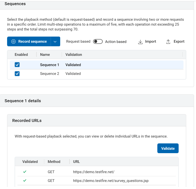Sample sequence in Request-based view