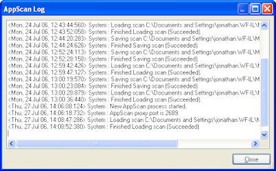 The AppScan log