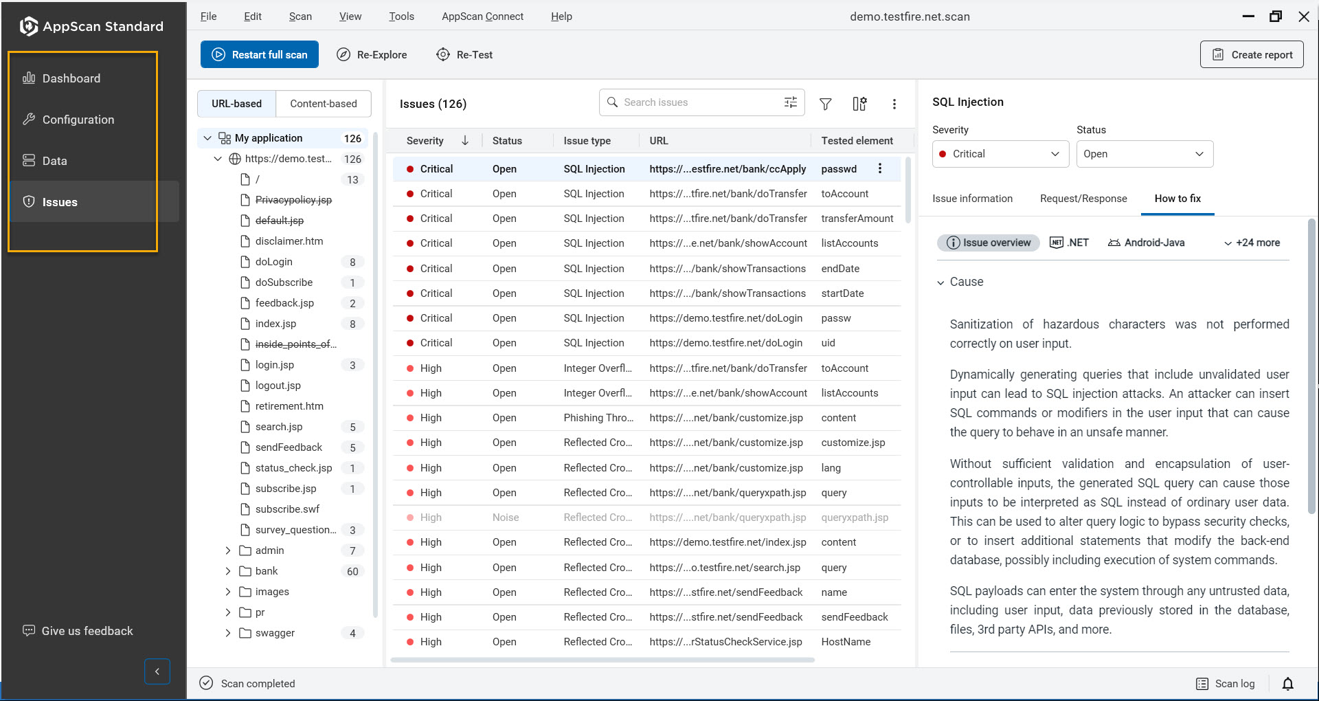 顯示「問題」視圖的導覽列