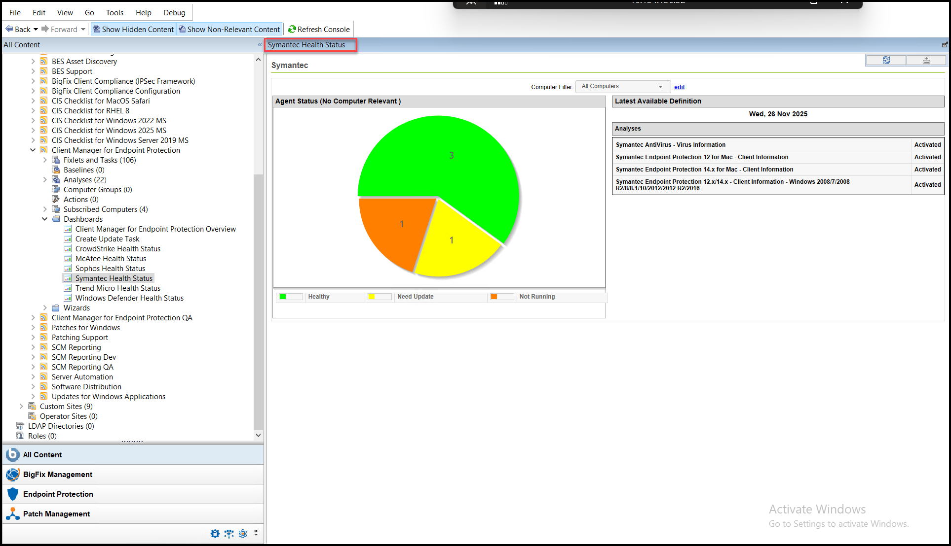 Symantec Health Status