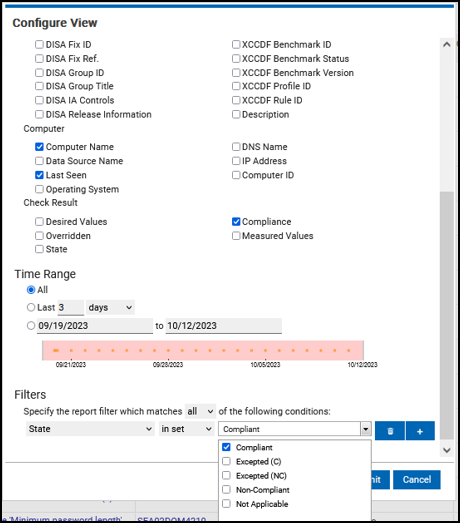 Configure View Dialog