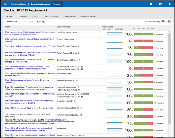 Drop-down option to change report views from the Policy List Report