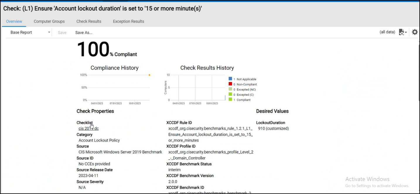 Check with customized Desired Value