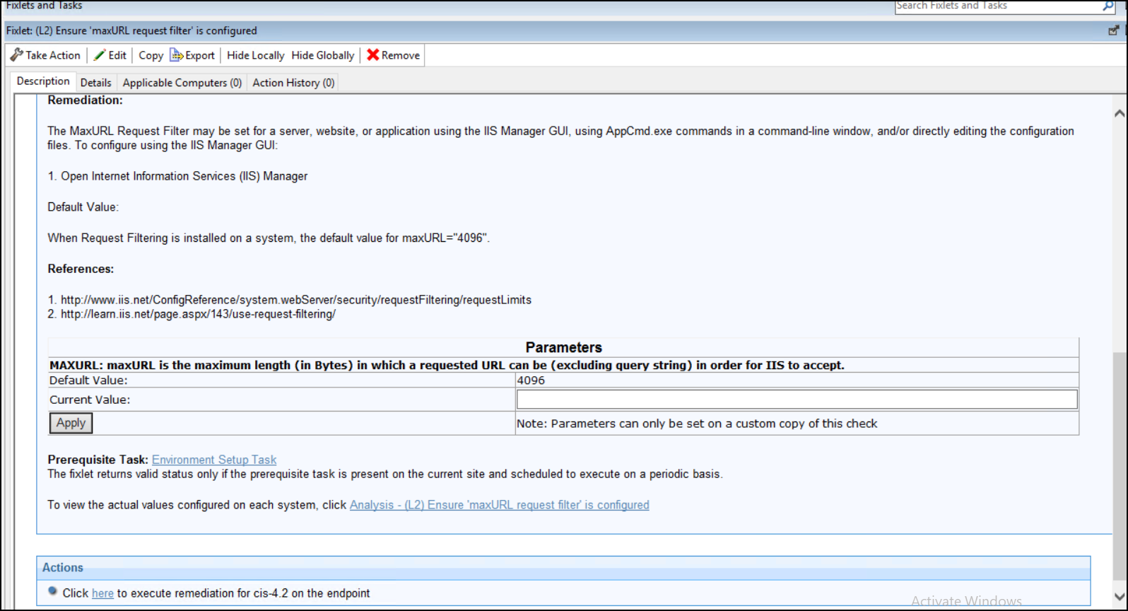 Setting up Parameterization for Fixlets
