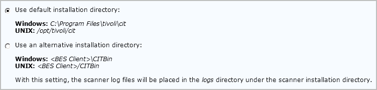 Répertoire d'installation du scanner