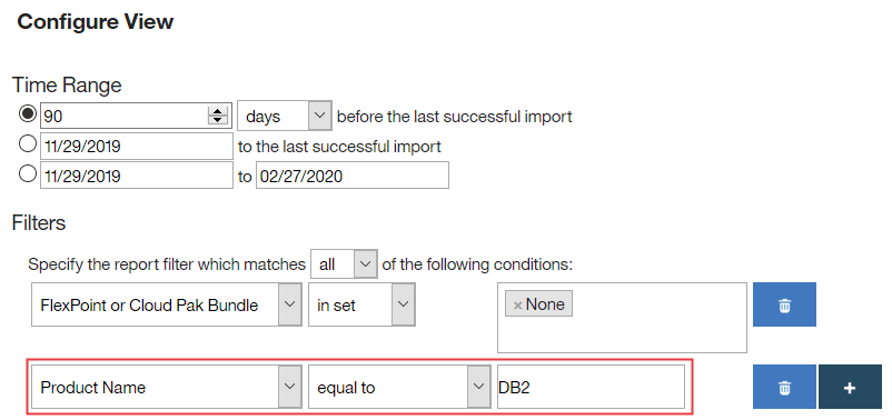 La capture d'écran montre comment limiter l'image instantanée d'audit à un seul produit.