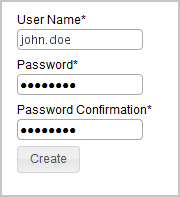 Panel for creating the account of BigFix Inventory administrator.