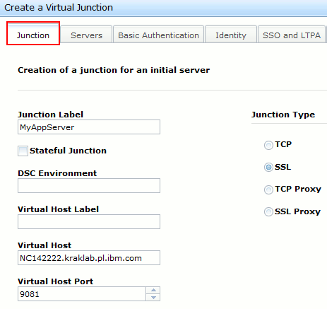 Junction tab