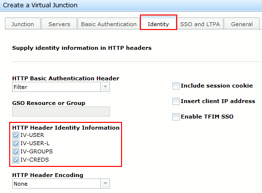 Identity tab