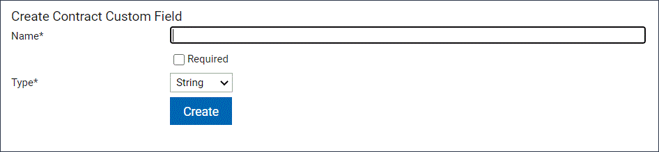 Image showing how to create contract custom fields.