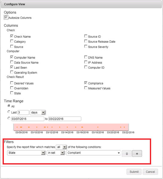 「ビューの設定」ダイアログ