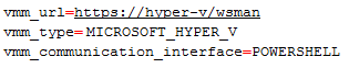 構成ファイルでの Hyper-V