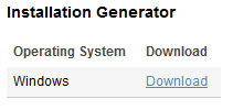 インストール・ジェネレーターのダウンロード