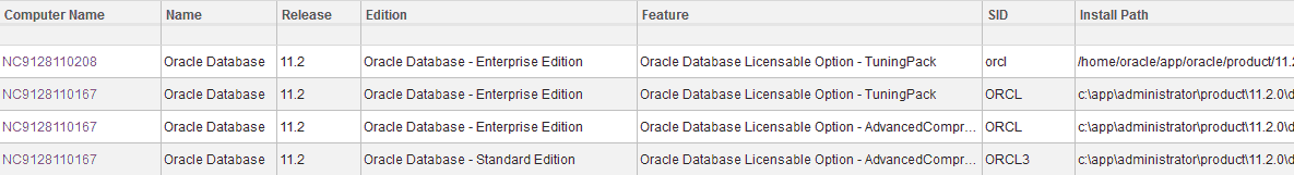 「Oracle Database」レポート。