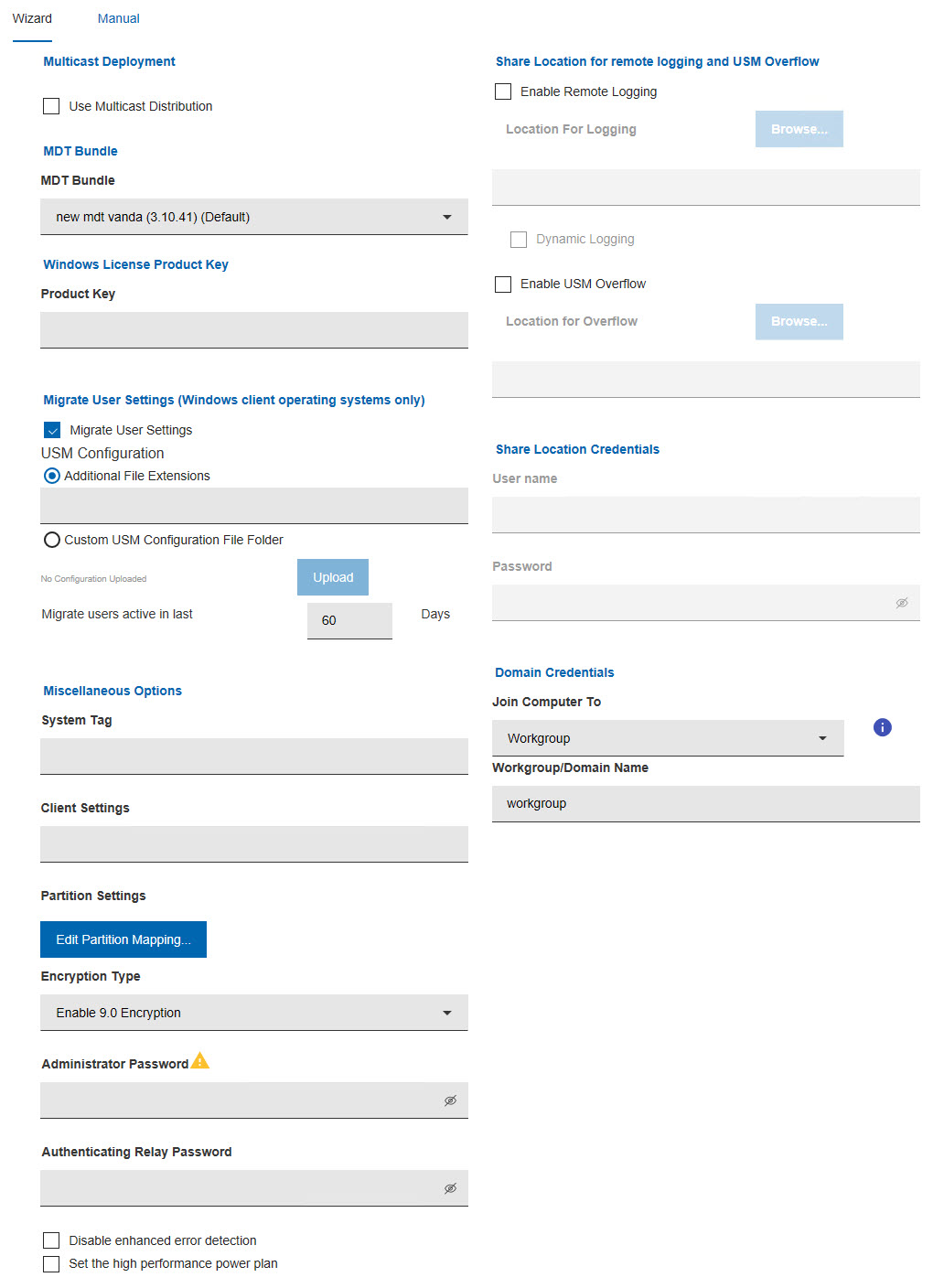 Windows コンピューターへのイメージのデプロイ (ウィザード)