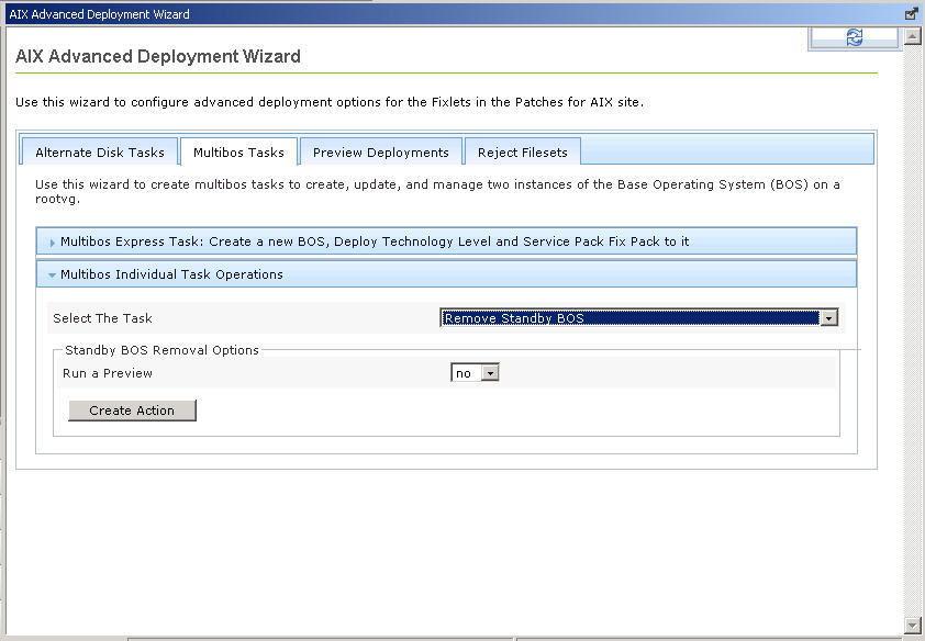 スタンバイ BOS の削除