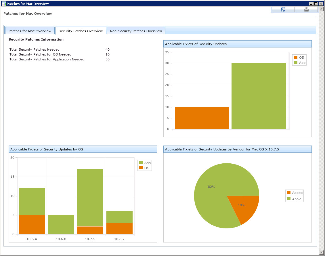 「セキュリティー・パッチの概要」タブ