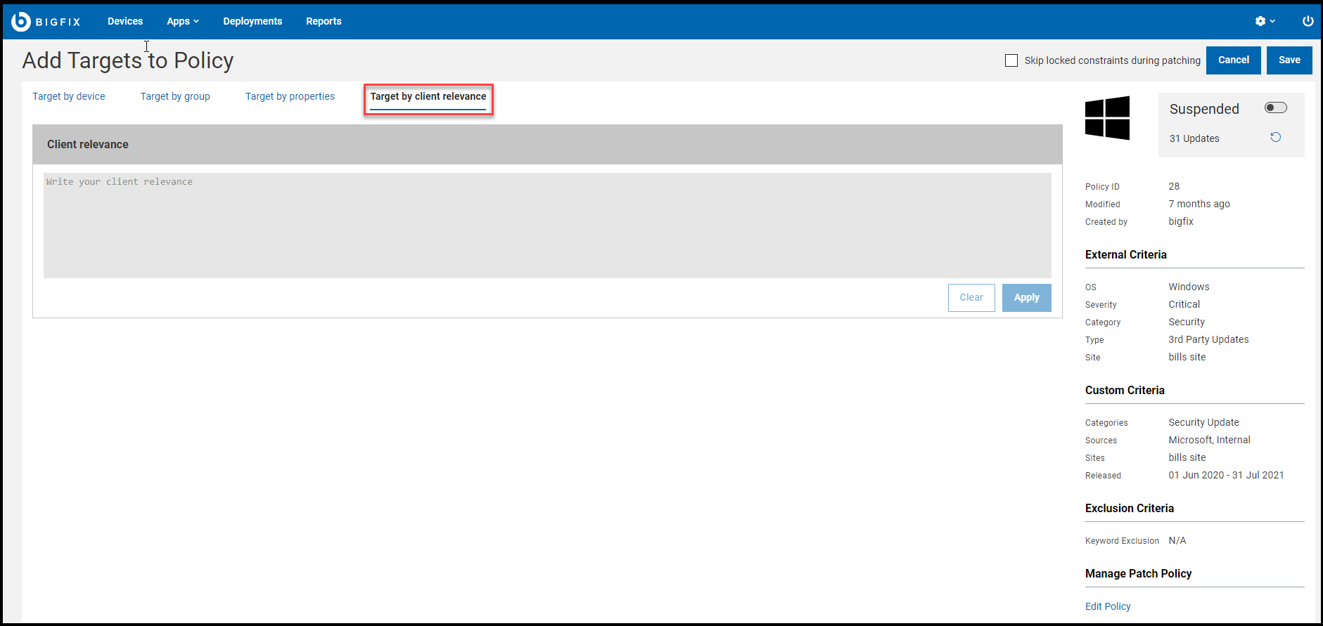 クライアントの関連度別にターゲット設定する