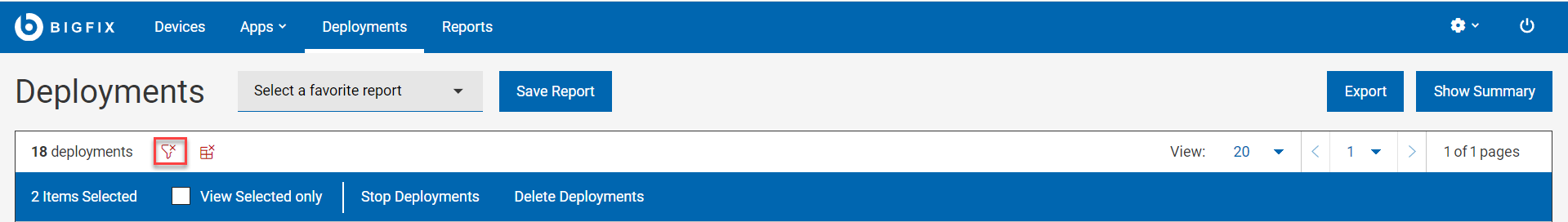 「すべてのフィルターのリセット」