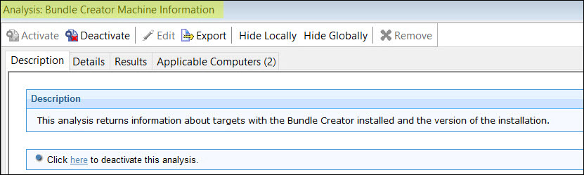 Bundle Creator Machine Information analysis