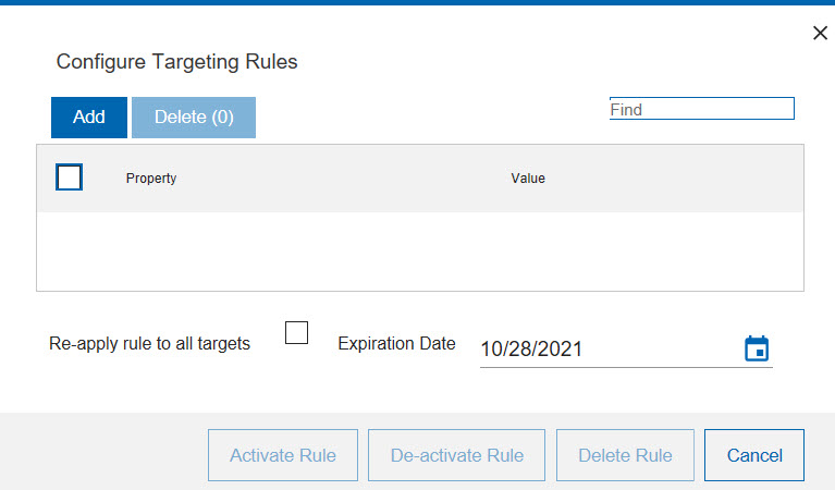 Edit targeting conditions in a rule