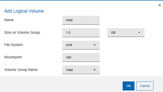 Adding a logical volume to a Linux bare metal profile