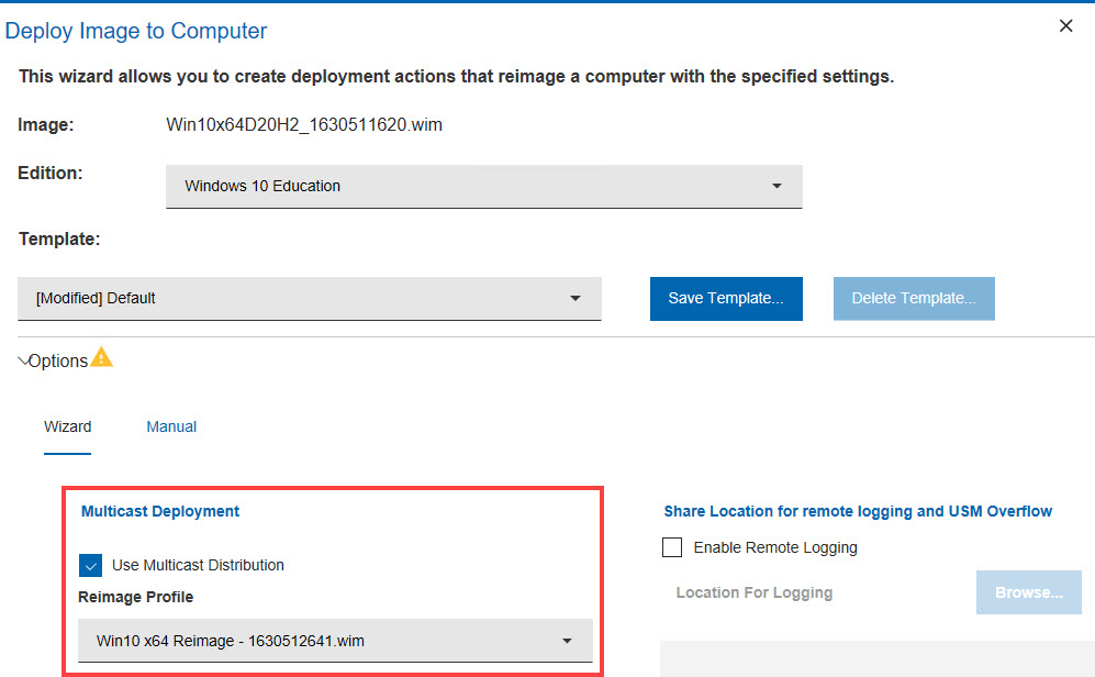 Deploy to Computer using multicast