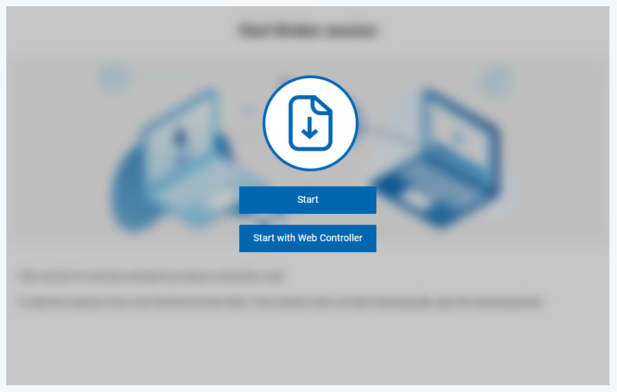 Start Browser session screen with the Start with Web Controller button.