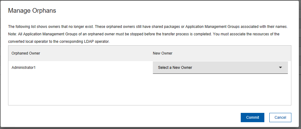 Transferring orphaned owners