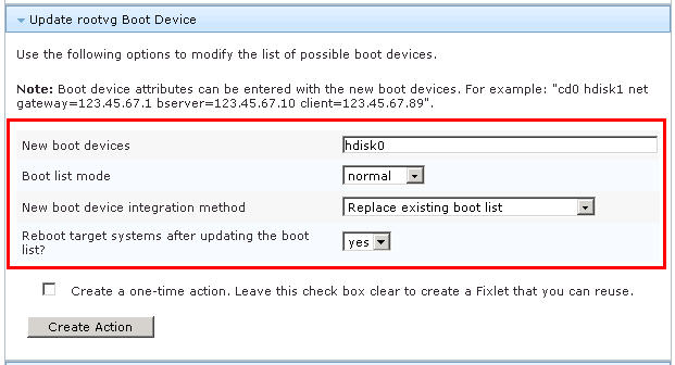 Options to modify the list of possible boot devices