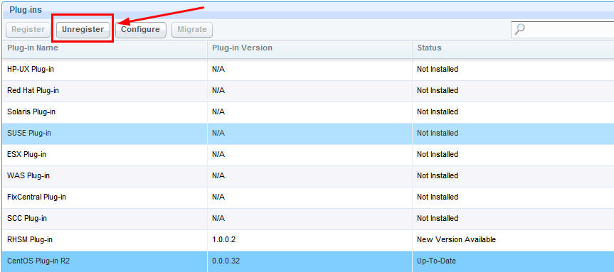 Unregister the CentOS download plug-in R2