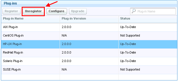 Unregister the HP-UX download plug-in
