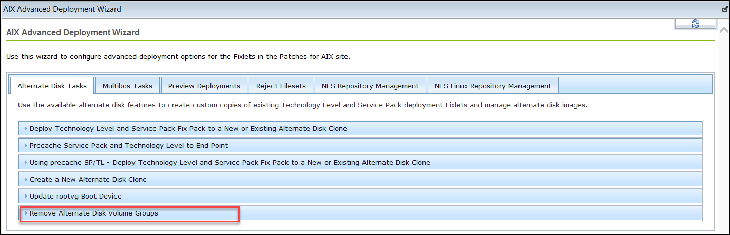Remove Alternate Disk Volume Groups
