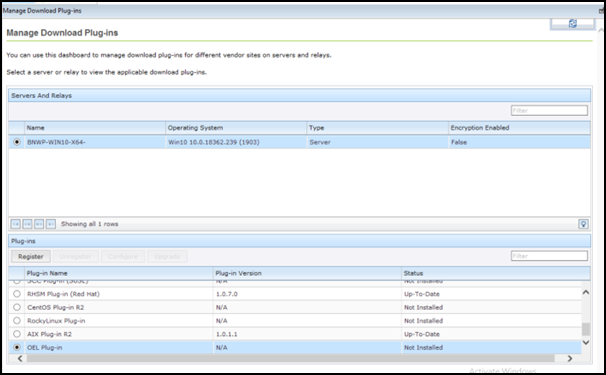 Manage Download Plug-ins dashboard