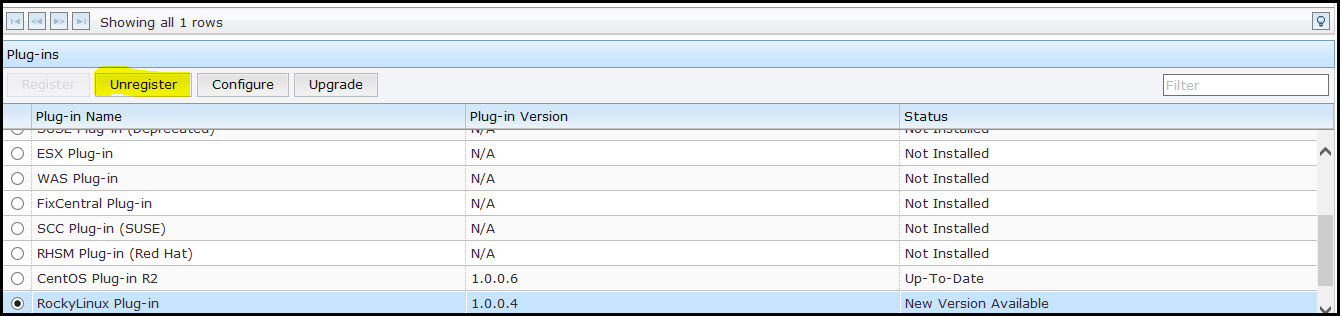 Unregister the Rocky Linux download plug-in