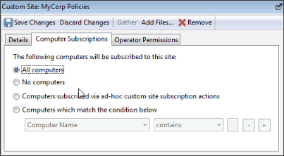 This window displays the Computer Subscriptions tab.