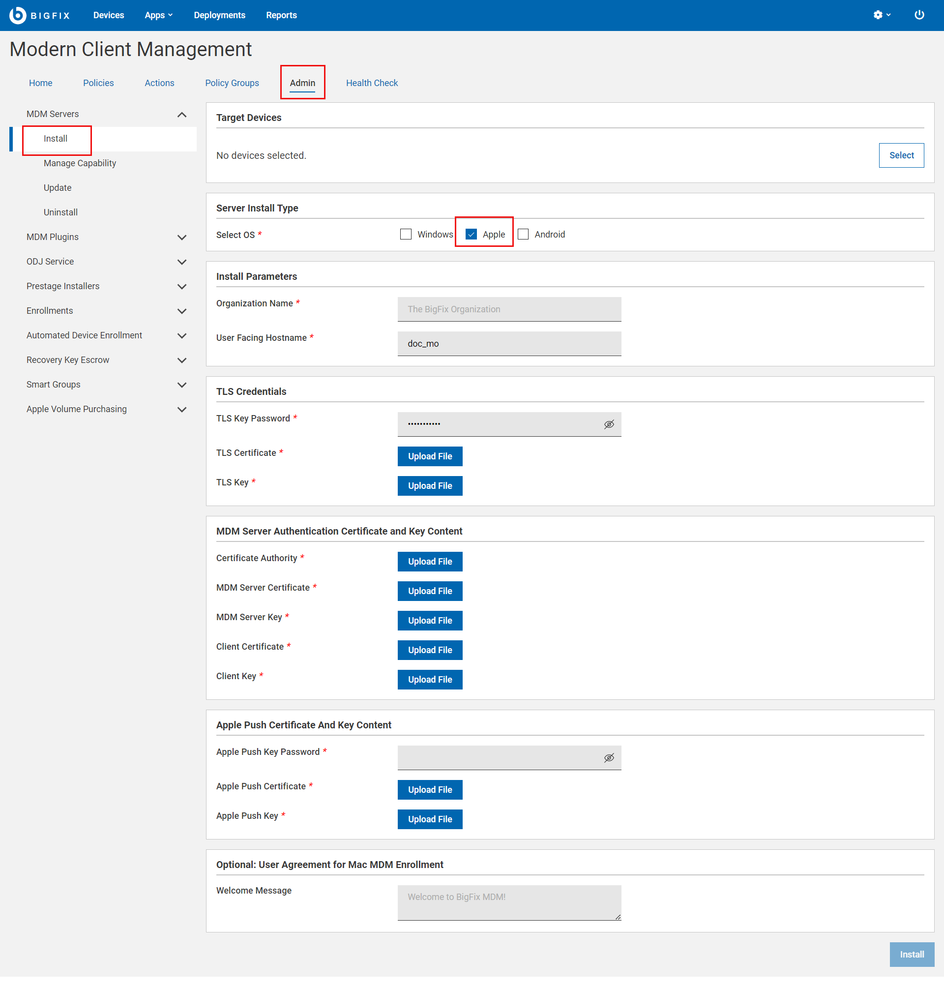 Install MDM Server