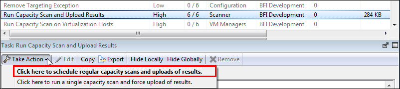 Choosing the capacity scan mode