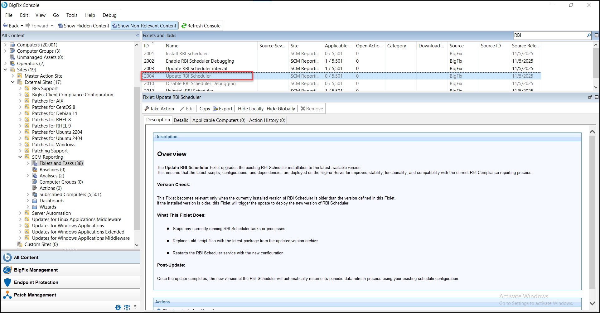Update RBI Scheduler