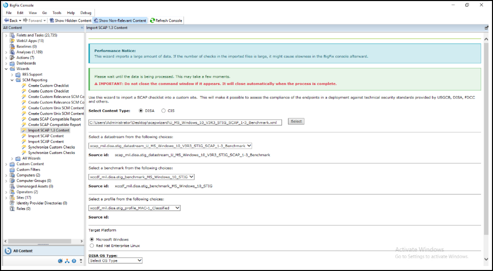 DISA Import View Auto-populated dropdowns
