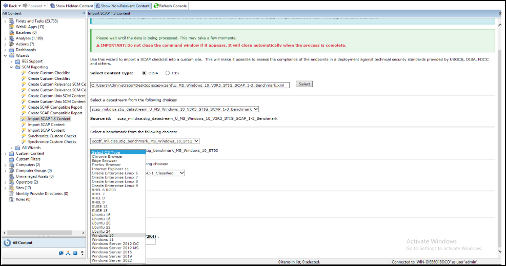 OS Type Selection Multiple supported platforms