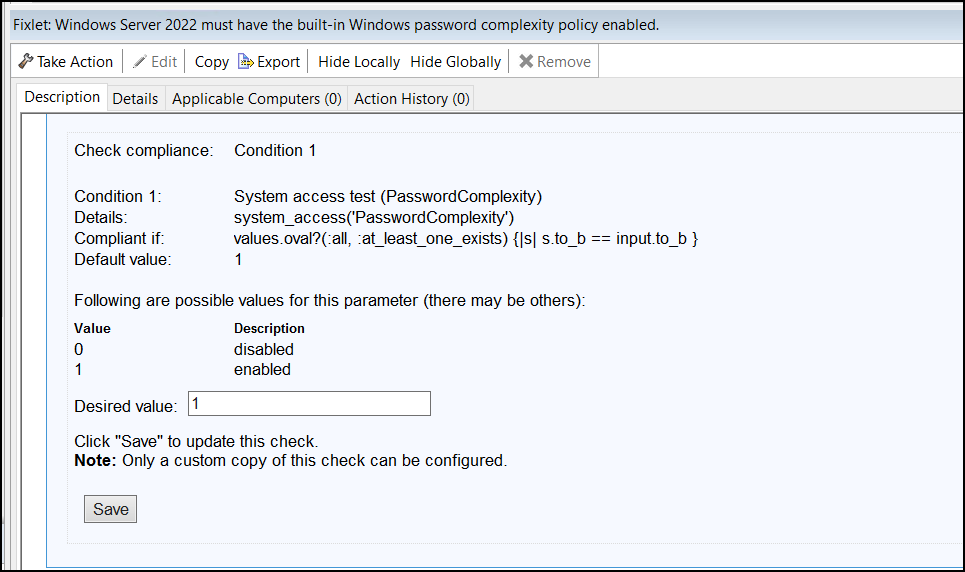 Setting up Parameterization for Fixlets
